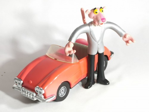 Magic Box Quick - Chevrolet Corvette C1 cabriolet "Panthère Rose", avec figurine