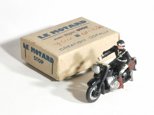 Miniature COFALU - Motard Police de la route, avec boite d'origine
